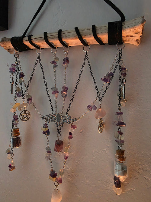 Batty Bone & Crystal Wall Hanging