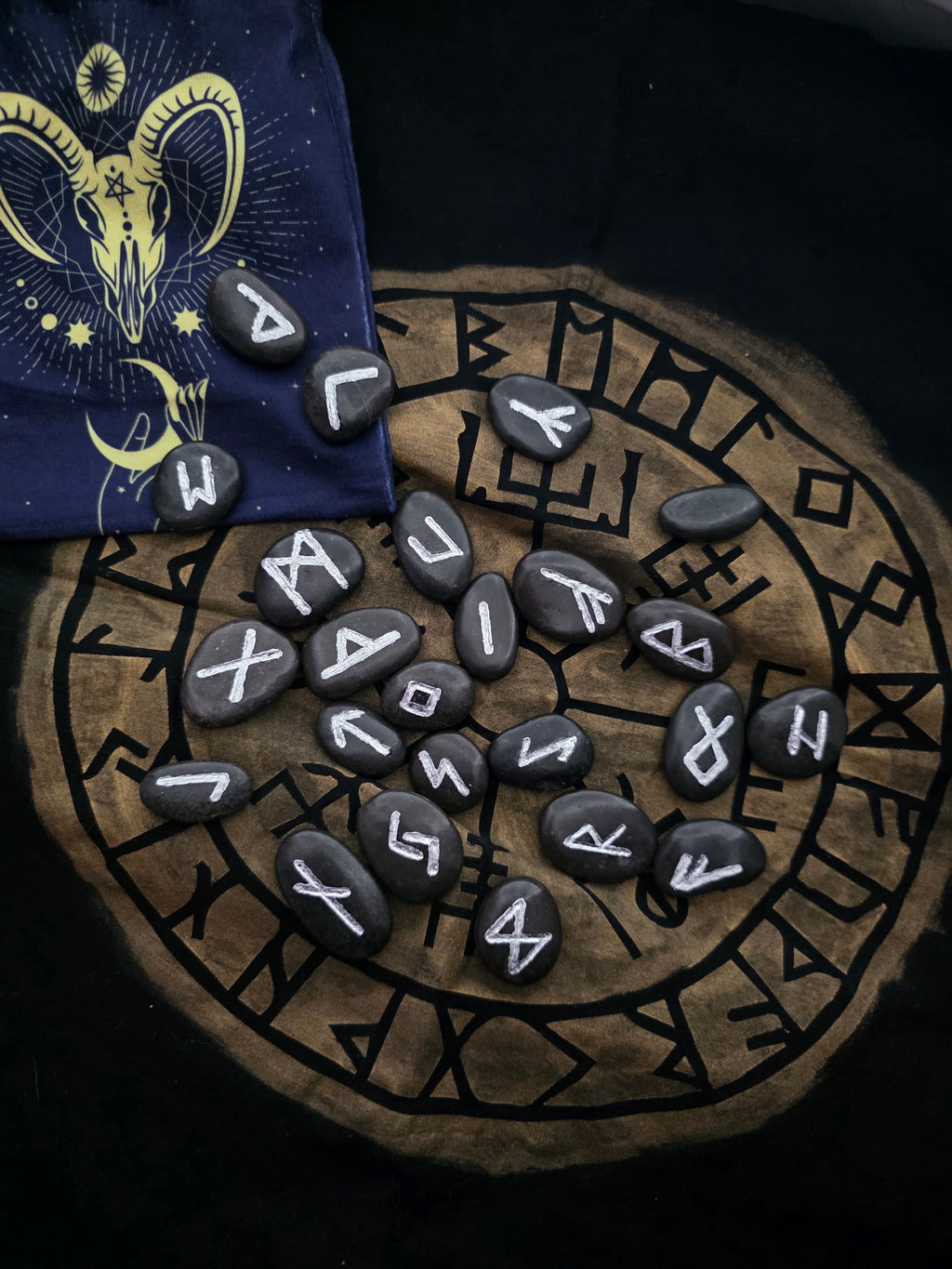 Handmade Elder Futhark Stone Rune Set