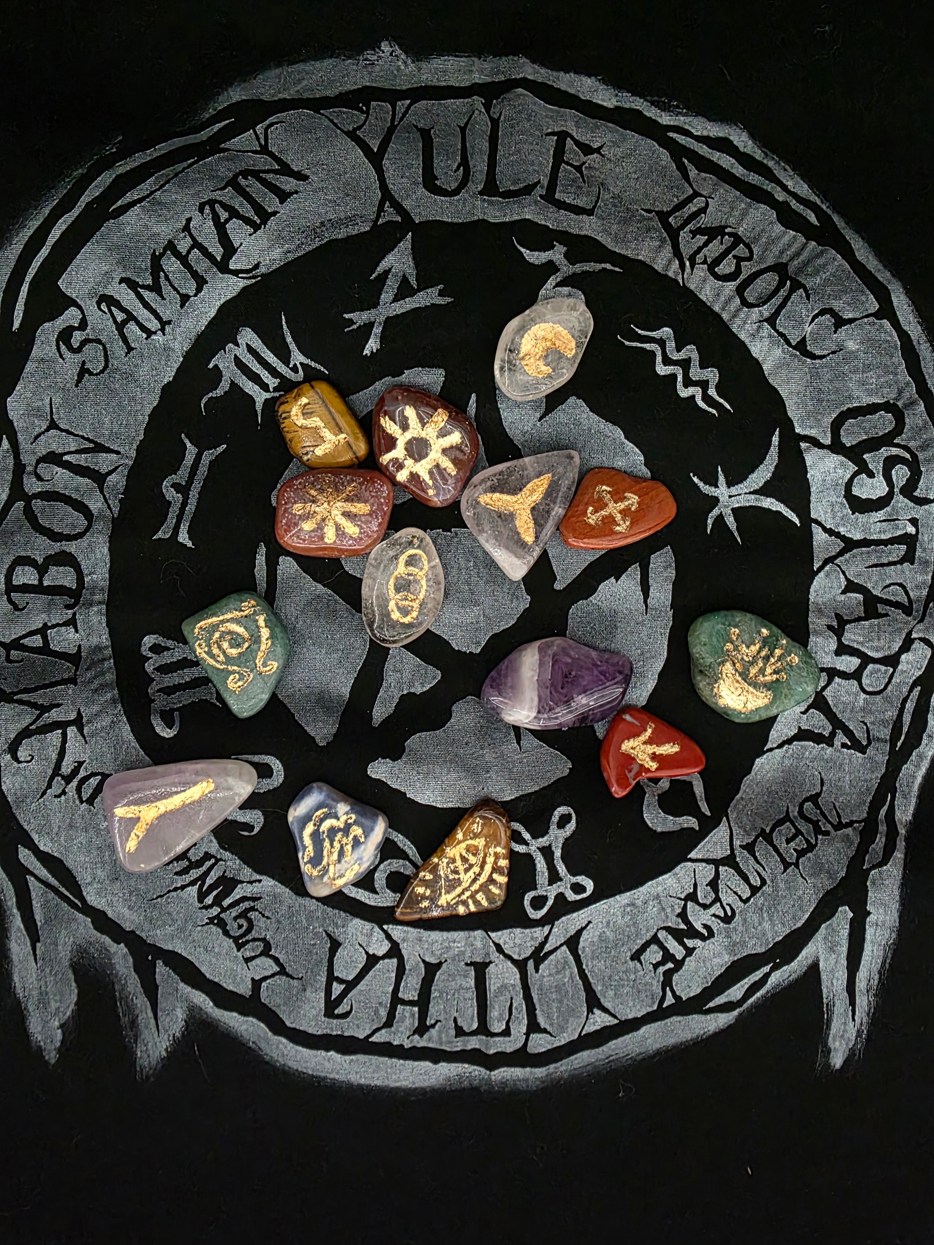 Handmade Crystal Witch Rune Set